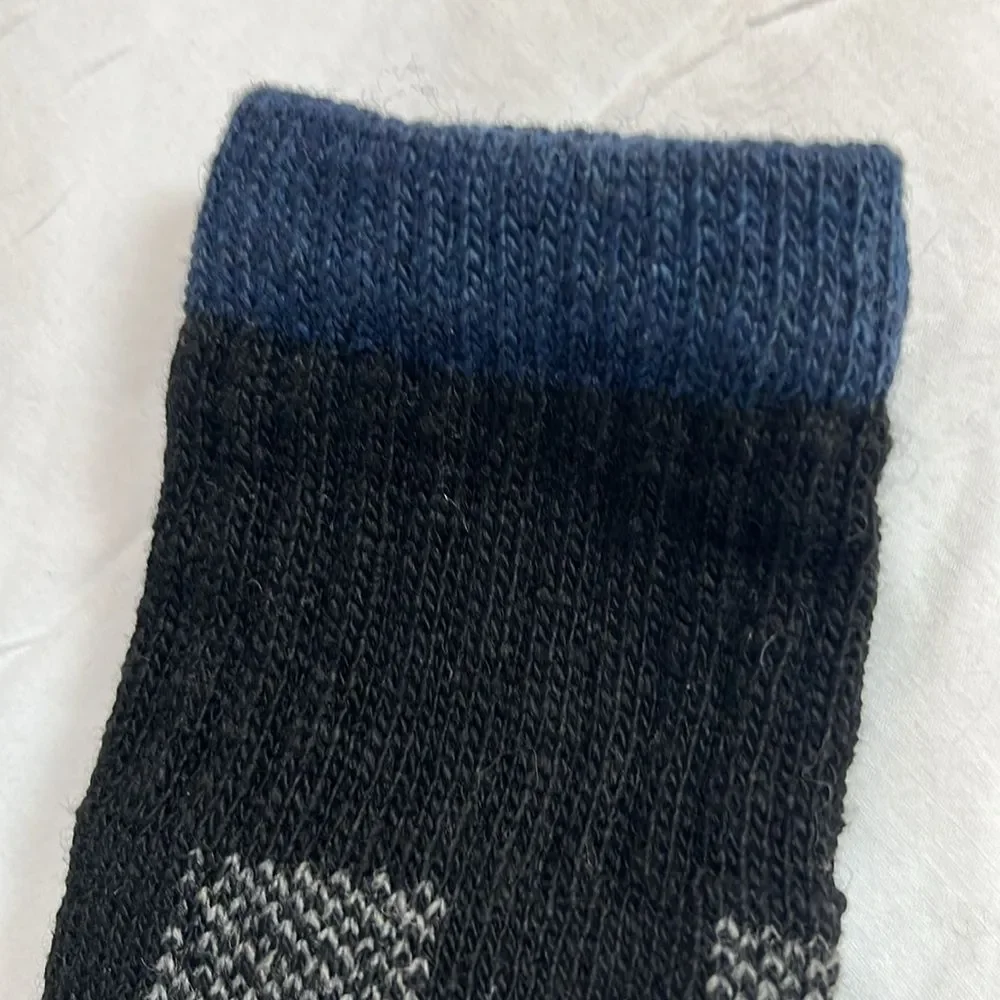 Dickies Steel Toe Premium Plush Thermal Crew Socks 3 pr Black Blue Plaid